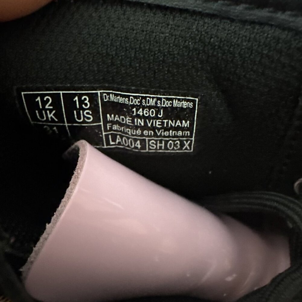 Dr. Martens Lamper 1460 J Light Pink Patent Leather Girl Kids Boots, Size 13 - Picture 7 of 9